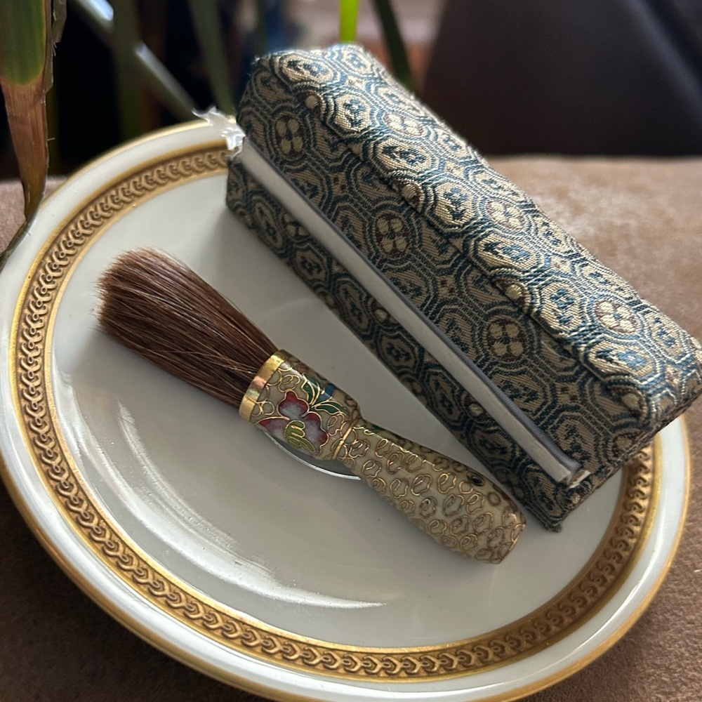 Vintage Cloisonné Make-Up Brush